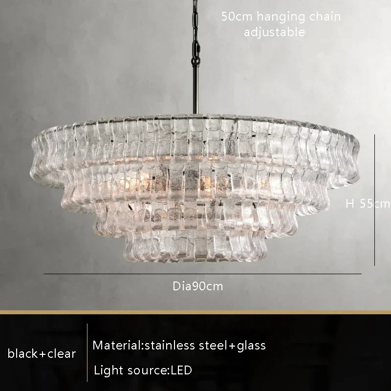 Smoke Gray Glass Ceiling Chandeliers
