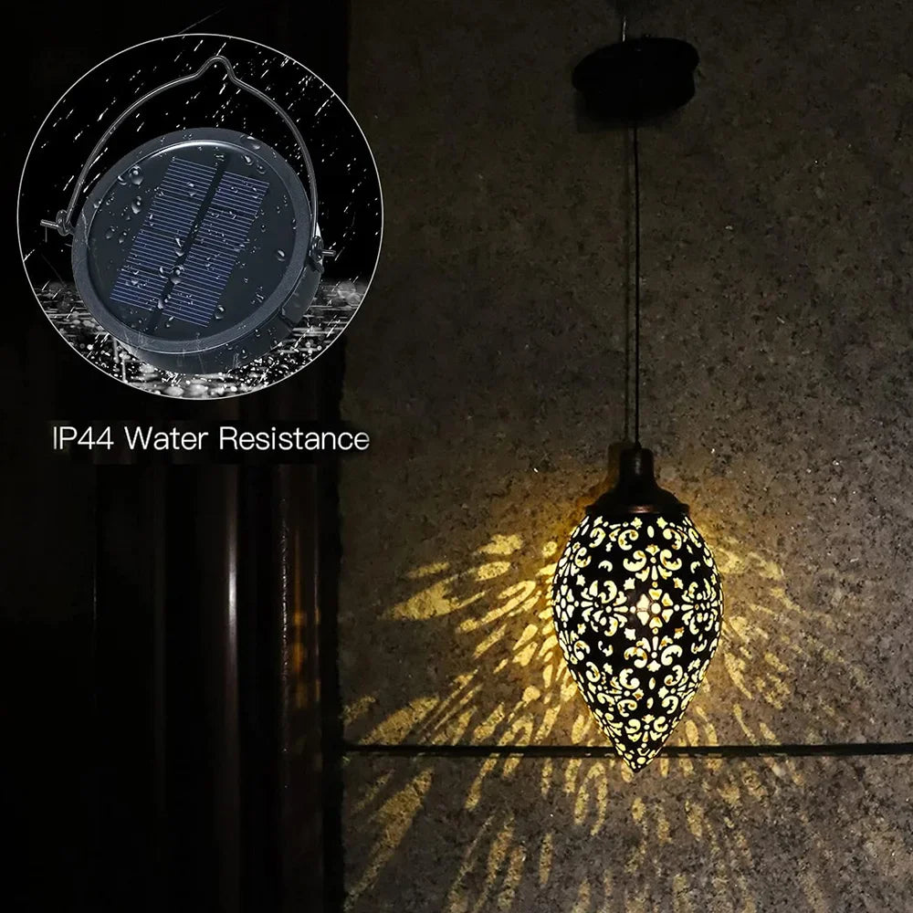 Filigree Teardrop Solar Garden Lantern