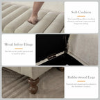 Tufted Storage Bench with Armrests