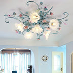Garden Rose Floral Flush Mount Ceiling Light
