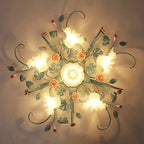 Garden Rose Floral Flush Mount Ceiling Light