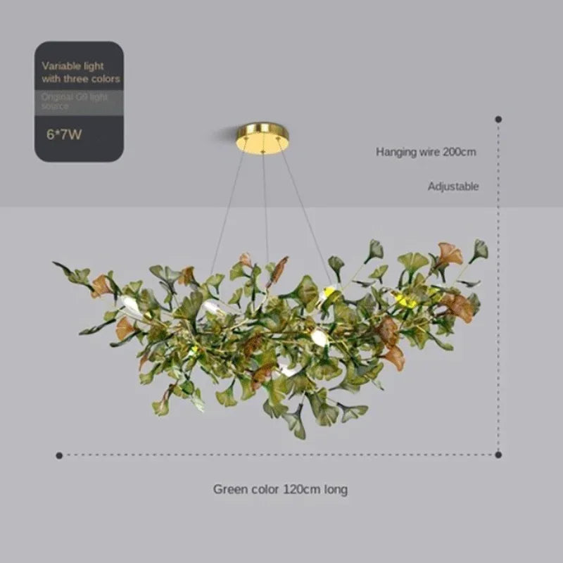 Enchanted Botanical Leaf Island Chandelier — Indoor Garden Pendant Light
