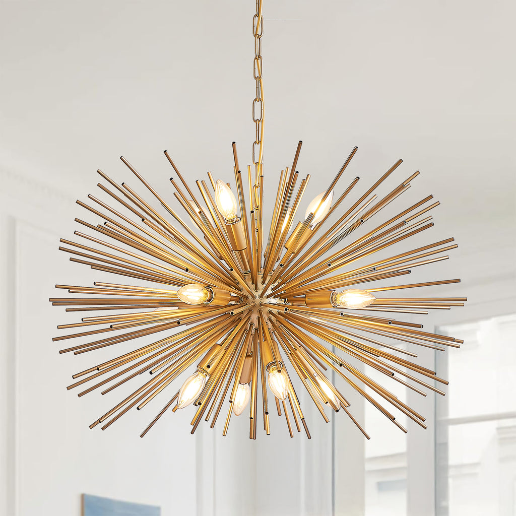 Solaris 12-Light Gold Starburst Chandelier
