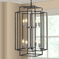 Axis 8-Light Black & Chrome Geometric Pendant Chandelier