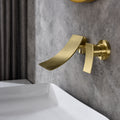 Solene — Widespread Wall-Mounted Waterfall Faucet, Brushed Gold