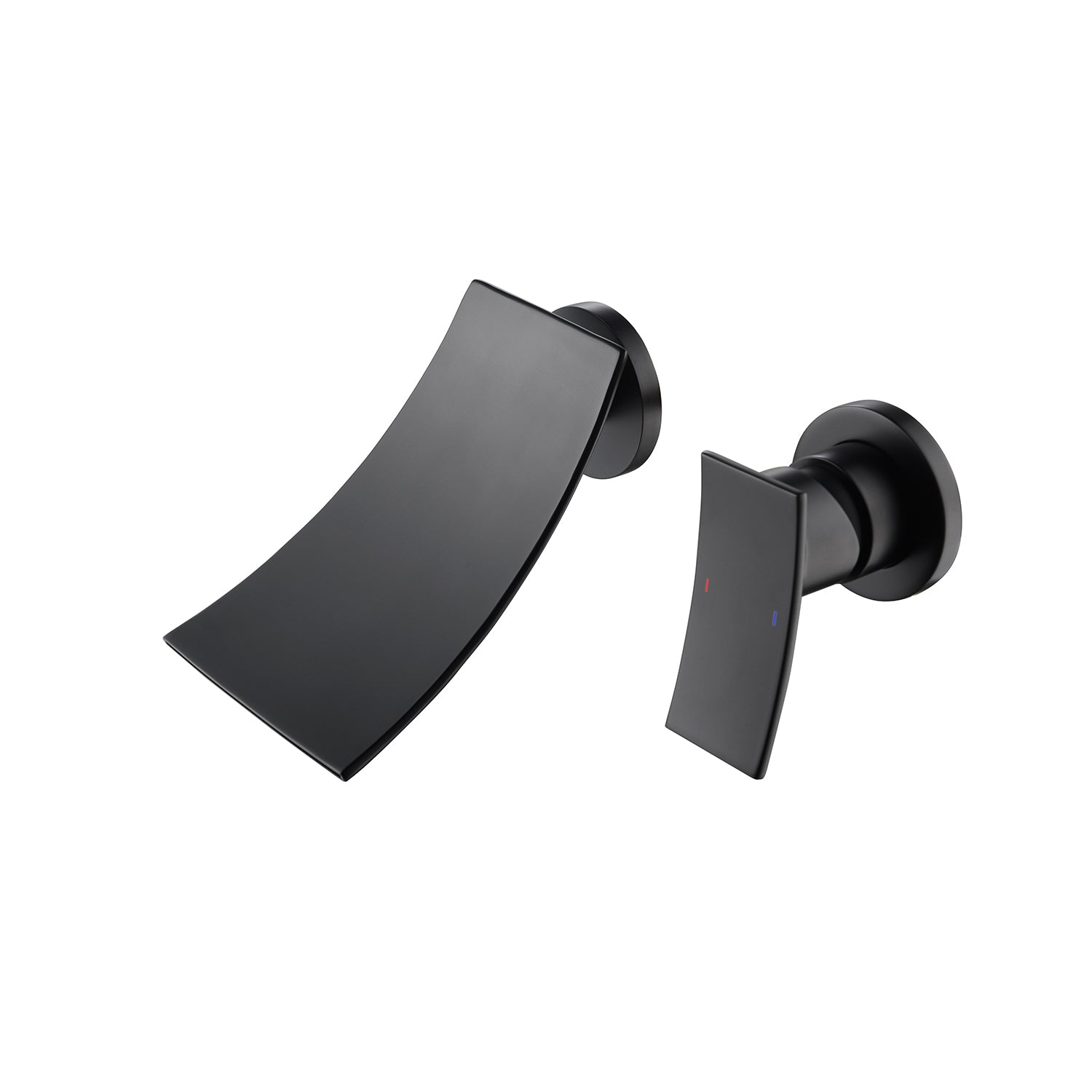 Aveline — Widespread Wall-Mounted Waterfall Faucet, Matte Black